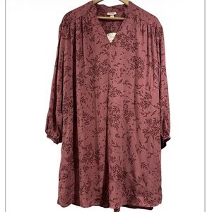 a.n.a floral dress NEW small long sleeve lined